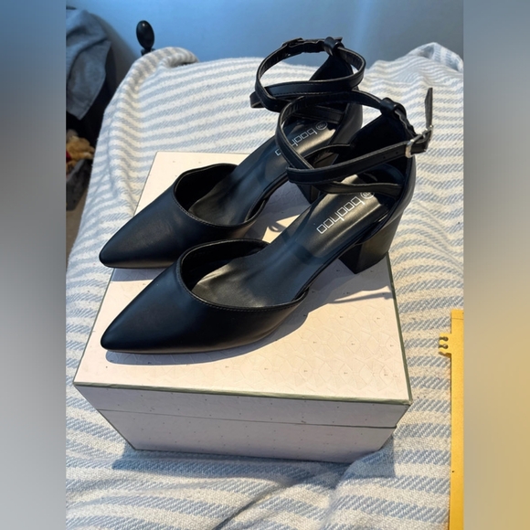 Boohoo Midnight Black Pointed Heels - Picture 1 of 5